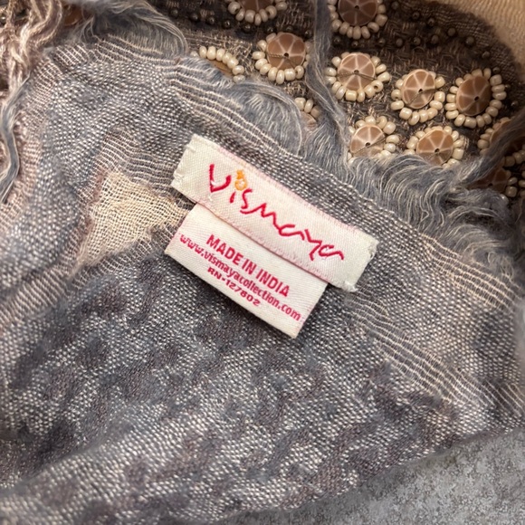 Anthropologie Vismaya beaded butterfly scarf - Picture 4 of 4